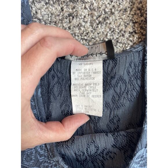 Vintage Connected Y2K Cottage Blue Floral Maxi Dress Sleeveless Size 18W - Picture 7 of 9